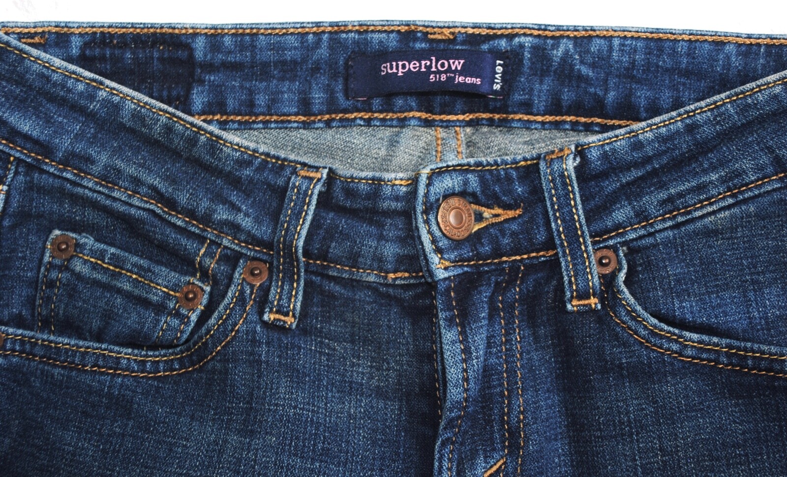 Levis 518  Jeans Boot cut Denim Blue Mid Rise stretch Jeans size 1 25 x 30