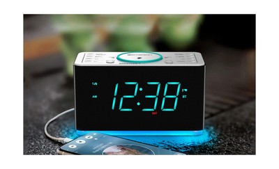 Emerson Radio ER100401 Smartset 15Watt Ultra Fast Wireless Charging Dual Alar...