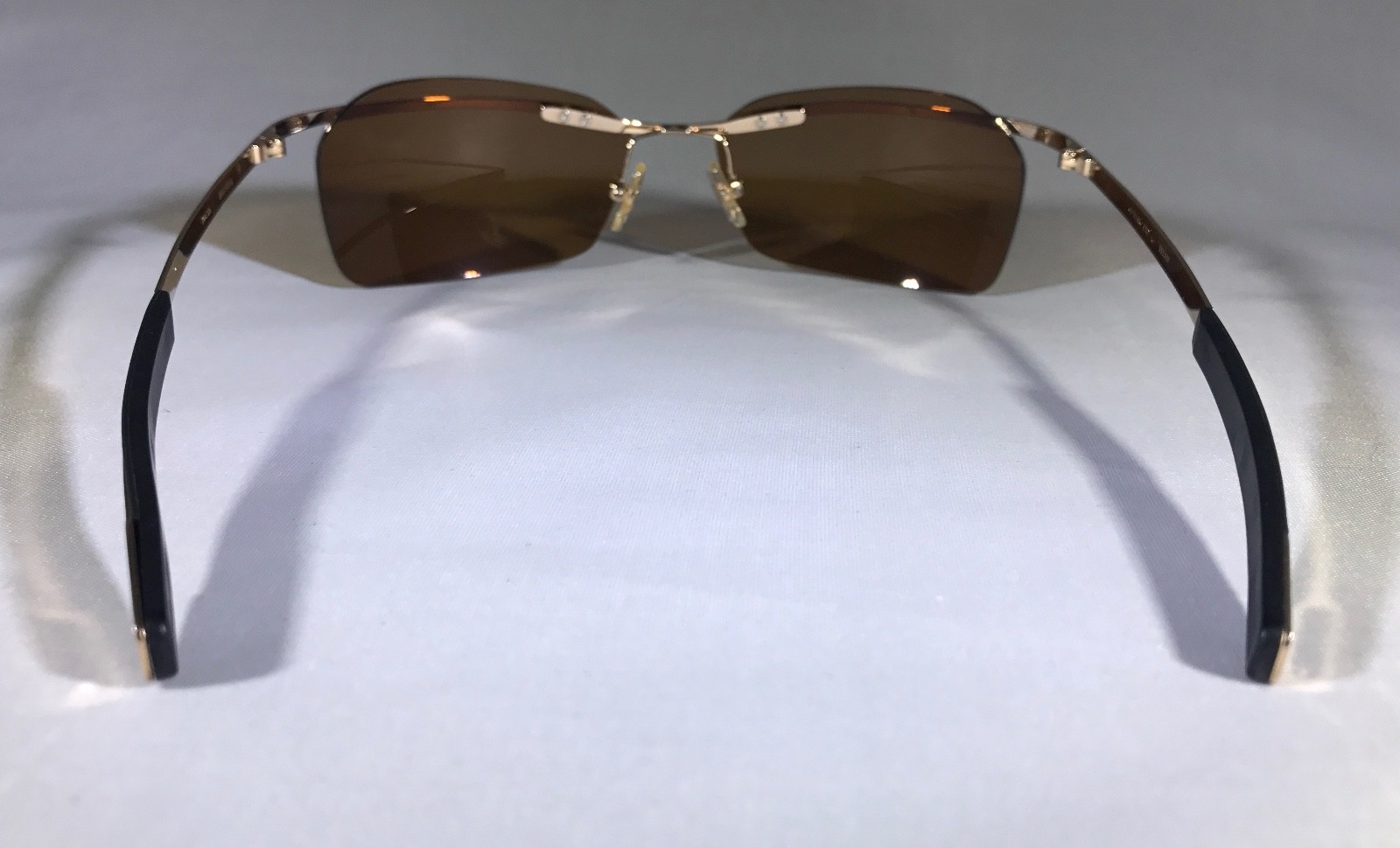 RARE Matsuda Titan 10656 Rimless Sunglasses - Gold / Brown