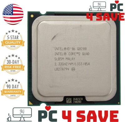 Intel Core 2 Quad Q8200 2.33GHz 4-Core LGA775 Desktop CPU Processor SLB5M SLG9S