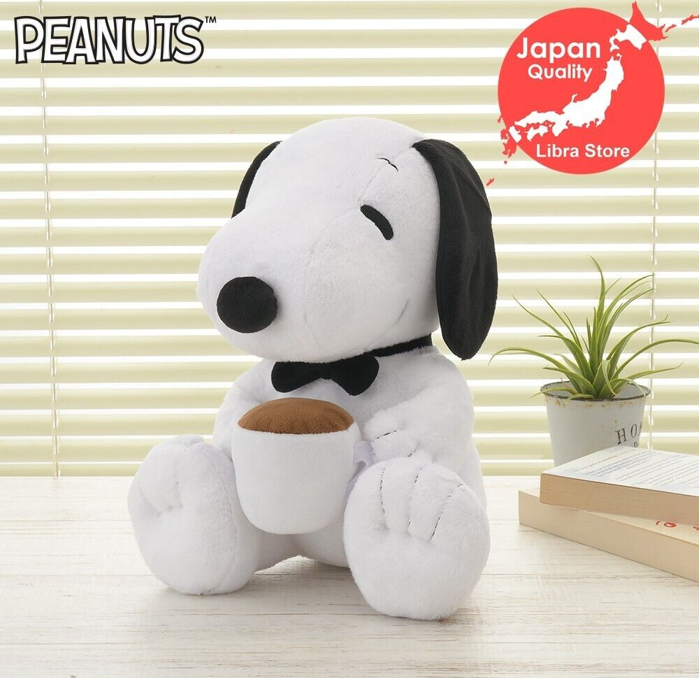 RARE SNOOPY L Plush doll Coffee Time ver. 28cm 11
