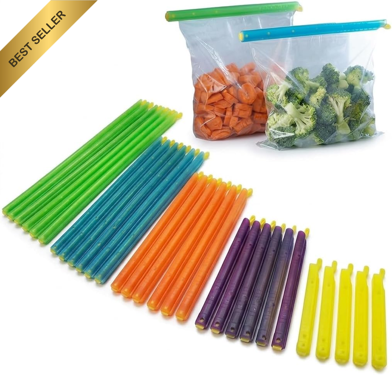 Bag Sealer Sticks & Clips, 30 Pack in 5 Assorted Sizes