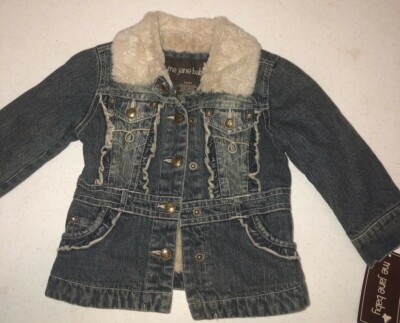 Me Jane Baby Snaps Front Jeans Jacket Fuzzy Inside/Collar 2T - NWT