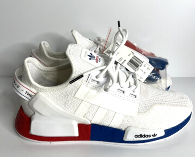 skibsbygning klasselærer raid Adidas Originals NMD R1 V2 White Blue Red FX4148 Running Shoe Men's Size  6.5 New | eBay