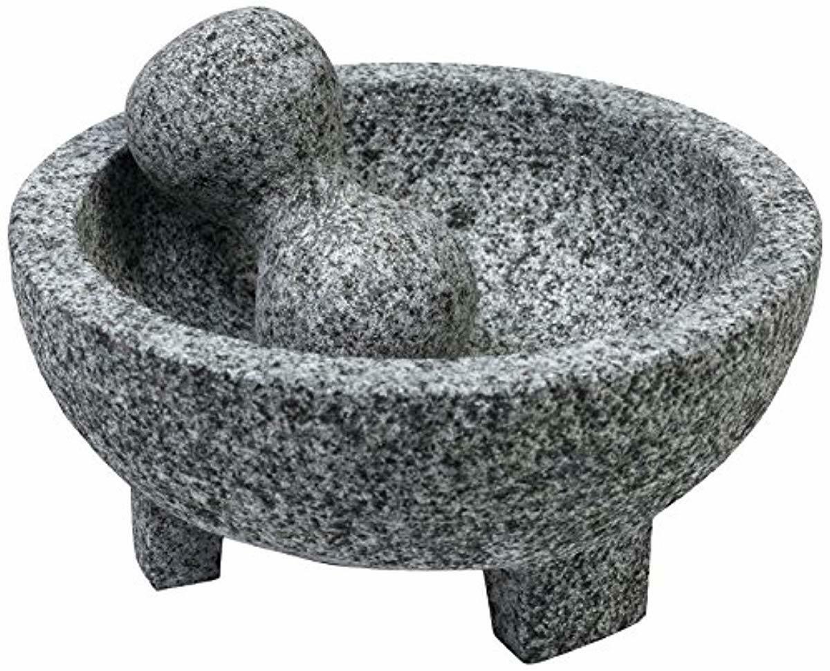 Authentic Mexican Molcajete Lava Rock Mortar and Pestle Spice Grinder