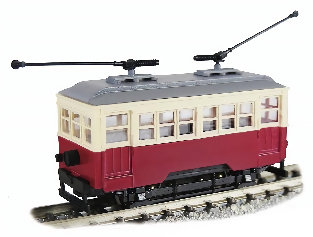 N Scale Tsugawa Yoko Vintage Tram Car Red Old Streetcar