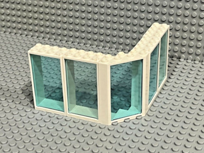 Lego Door Frame White 4x4x6 Corner 28327 + Frame 4x 60599 + Trans Blue Glass 5x