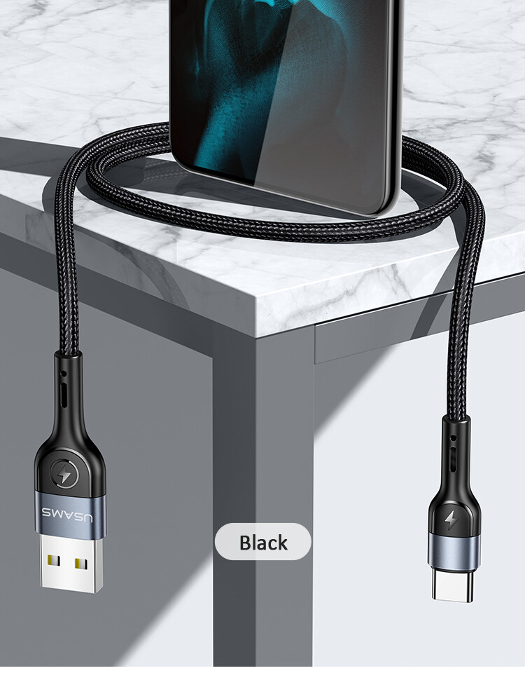 Type-C USB Cable 3 ft/1 m Aluminum Alloy Braided Charging Data for Android