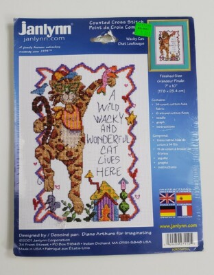 BRAND NEW ~ Janlynn 'Wacky Cat' Counted Cross Stitch Kit #27-110 New