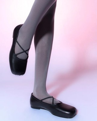 Sandy Liang Criss Cross Pointe Ballet Flat in Black Nappa Leather NWT