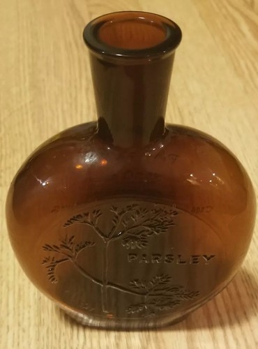 Vntg BROWN GLASS embosed
