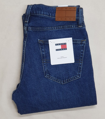 TOMMY JEANS RYAN REGULAR STRAIGHT FIT BLUE DENIM HERREN HOSE MIT STRETCH MEN NEU