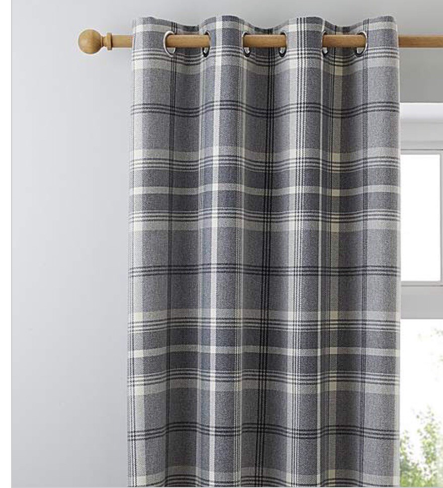 Laura Ashley Curtains In Highland Check Dove Grey Made To Measure