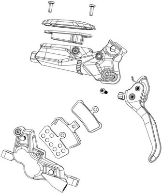 SRAM Red/Force AXS 2-Pc Disc Brake Hose Fitting Kit - 5 Threaded Hose Barbs, 5 C
