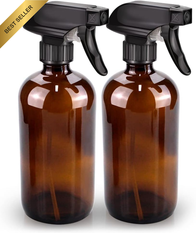 Glass Spray Bottle, Amber Glass Spray Bottle Set & Accessories for Non-Toxic Win