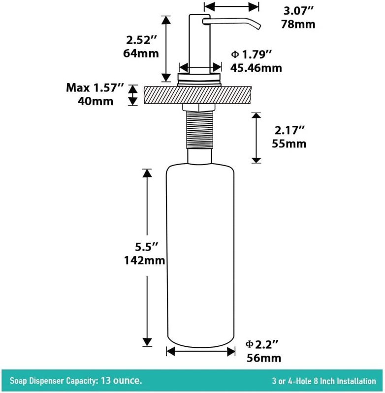 3 Hole Kitchen Faucet, Single Handle Stainless Steel Kitchen Faucet with Pull do