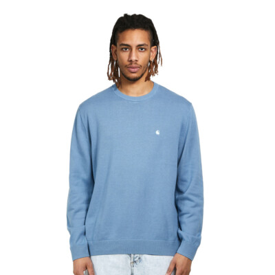 

Carhartt WIP Madison Crewneck Мужская толстовка Icy Water Casual Lifestyle Crew, Синий