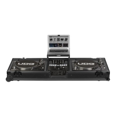 UDG - Ultimate Flight Case Set PLX9/SL1200 MK2 Plus (Laptop Shelf + Whe... Black