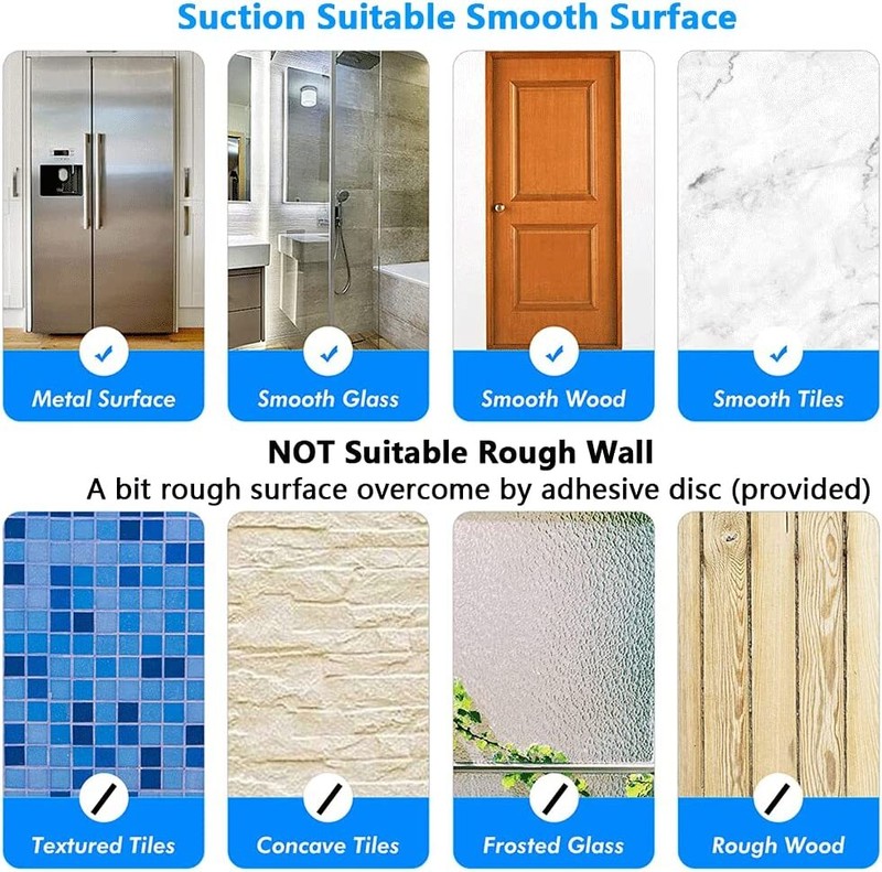 24 inch Vacuum Suction Cup Towel Bar Removeable Shower Mat Rod Shower Adhesive