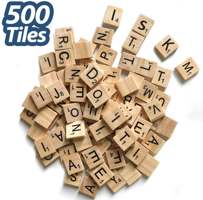 500 Pcs Wood Scrabble Tiles Letters 5 Complete Sets Of