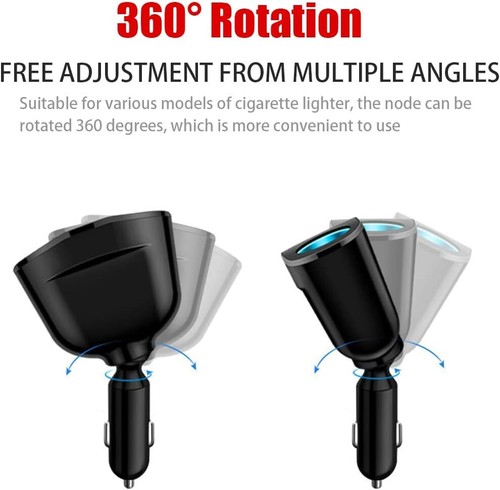 12V Dual USB Car Cigarette Lighter Socket Splitter Power Adapter Charger Outlet