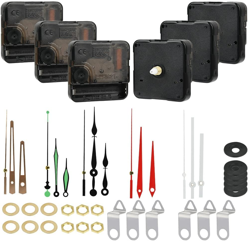 OTYMIOW 6 Pieces Quartz Clock Movement Clock Hands and Motor Kit Clock Mechanism