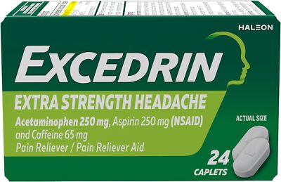  Extra Strength Caplets for Headache Pain Relief, 24 Count