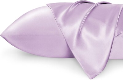 Bedsure Satin Pillowcase for Hair and Skin Queen - Lavender Silky Pillowcase 2 P