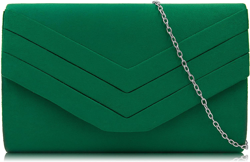 Milisente Evening Bag for Women, Suede Envelope Evening Purses Crossbody Shoulde