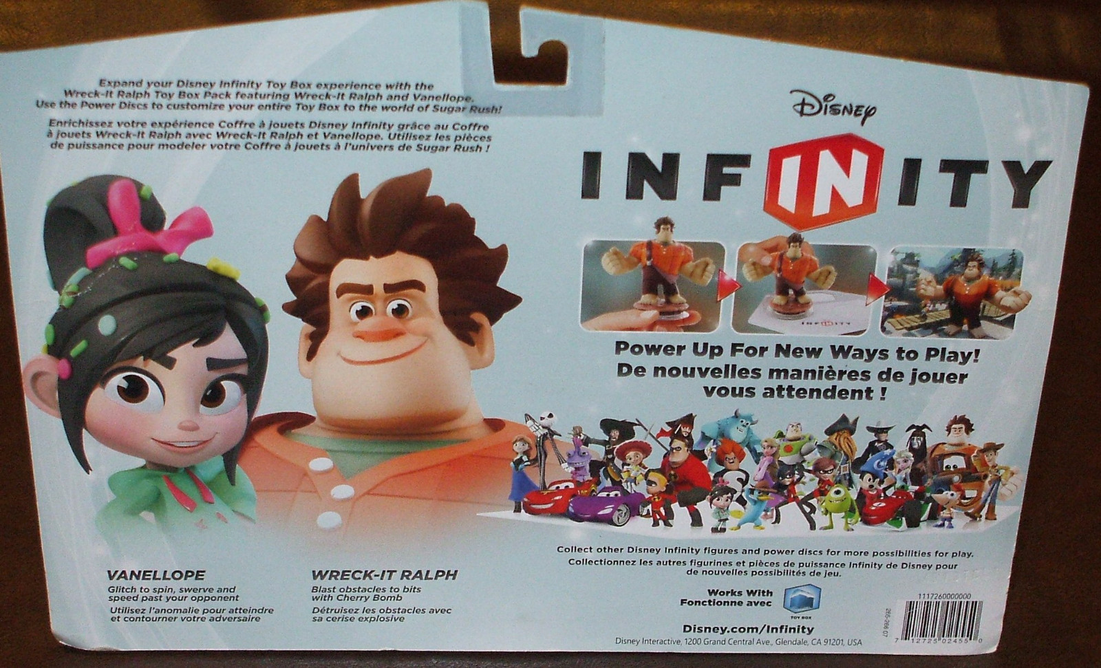 Disney Infinity WRECK-IT RALPH Toy Box 2 Pack Set with VANELLOPE + 2 Power Discs