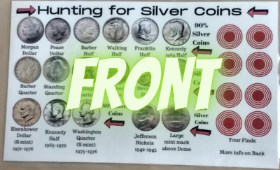 Hunting for Silver 9'' x 14.5'' Coin Roll Hunting - Sorting Mat / + Bonus Gift