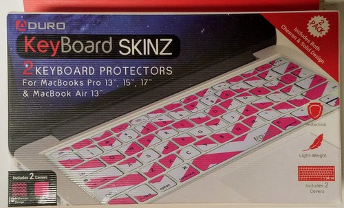 2 PC Aduro Keyboard Skinz Keyboard Protectors For MacBook & Pro MacBook Air Pink