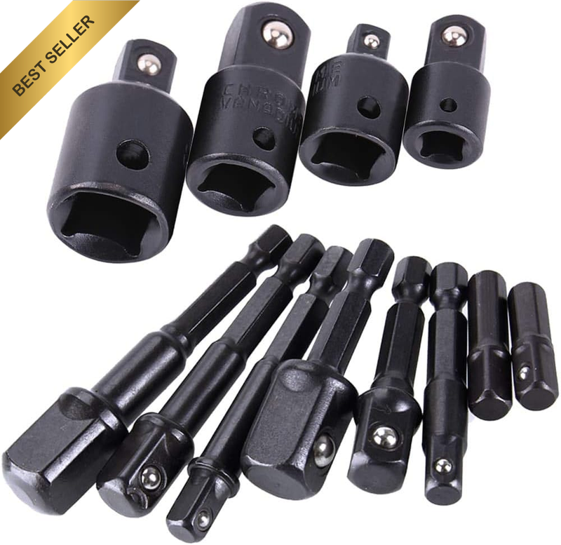 8Pc Impact Grade Socket Adapters Set to Turn Your Power Drill to Power Nut Drive