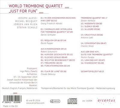 WORLD TROMBONE QUARTET JUST FOR FUN NEW CD