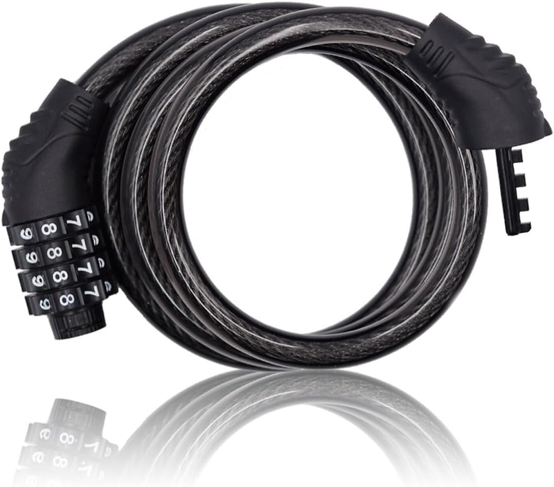 Bike Lock Cable, 4 Digit 3 Feet Long Bike Lock Combination, 