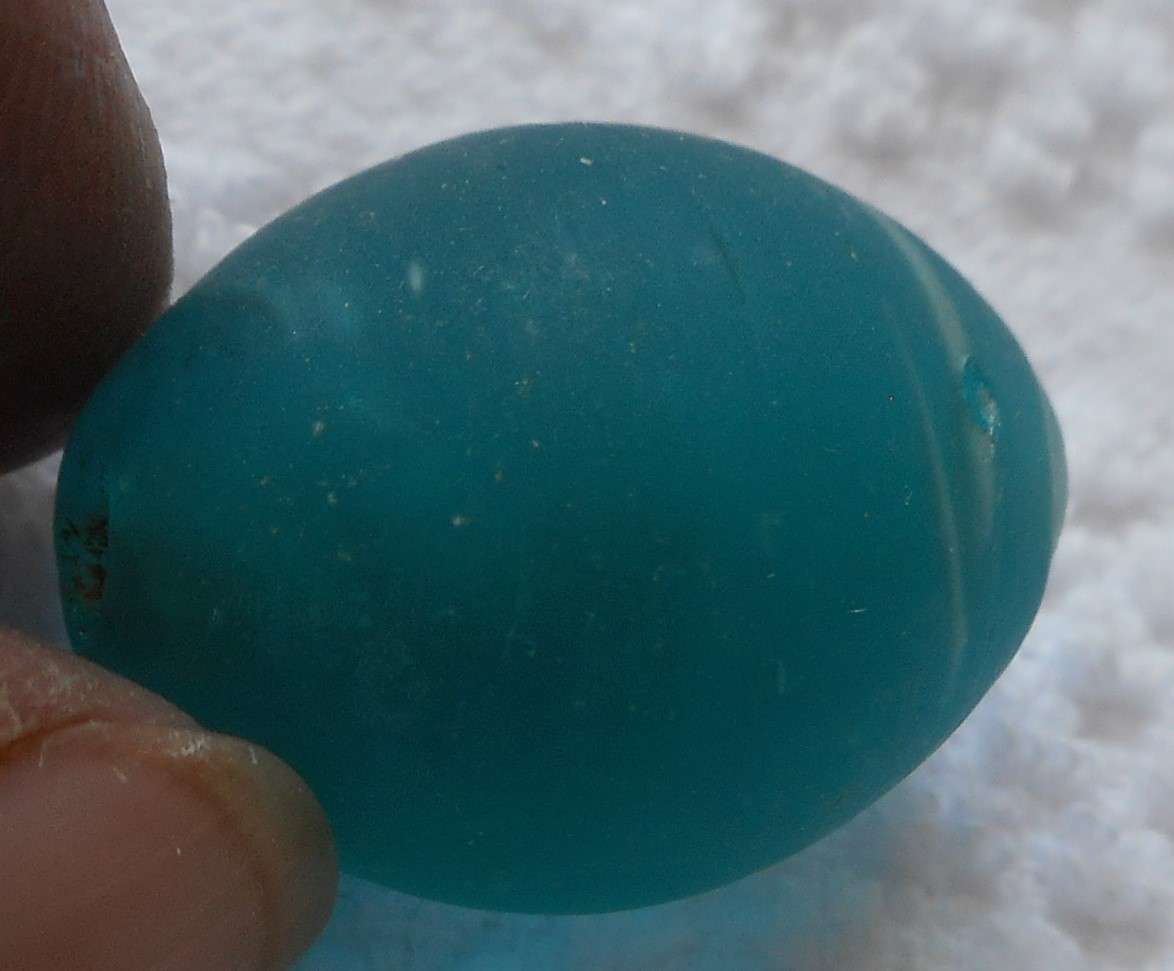 Vtg. rare old blue OVAL DUTCH antique bead 1