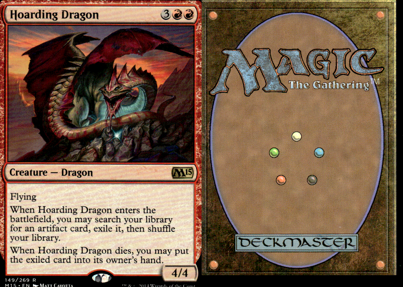 Hoarding Dragon 2x FOIL MTG M15 Core Set Rare MINT red Hoarding Dragon 2x FOIL MTG M15 Core Set Rare MINT red