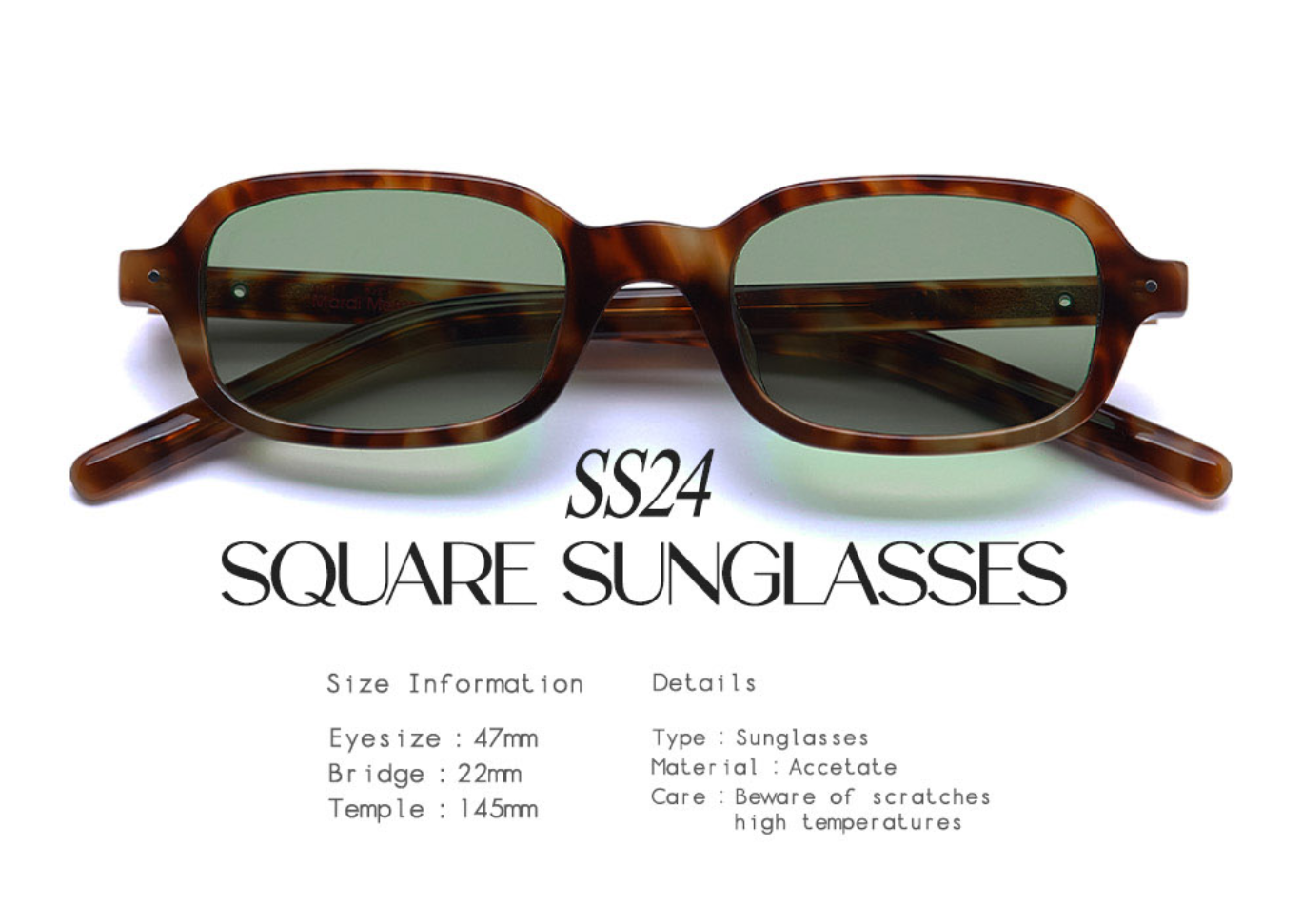 Pre-owned Mardi Mercredi Square Sunglasses M.o-002_tortoise + Ribbon Charm