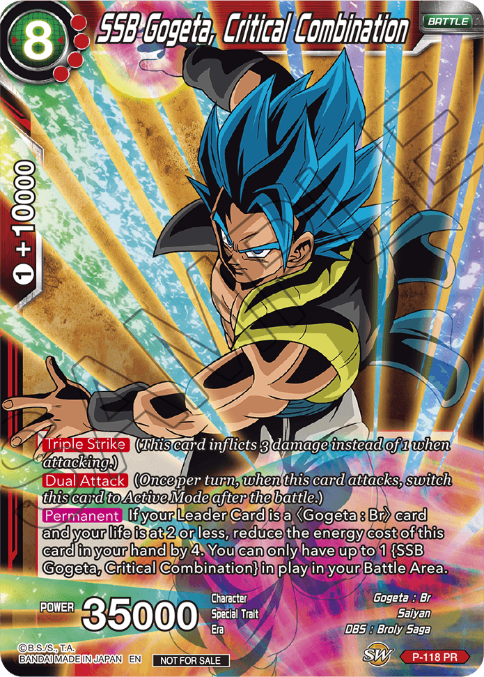 DRAGON BALL SUPER CARD GAME SSB Gogeta Critical Combination DRAGON BALL SUPER CARD GAME SSB Gogeta Critical Combination