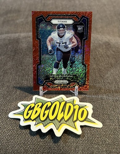 2023 Panini Prizm Prizms Red Shimmer #395 Peter Skoronski