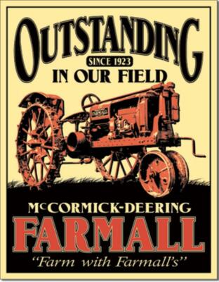 Farm Farmall Tractor McCormick Deering Outstanding Tin Metal Sign Made In USA