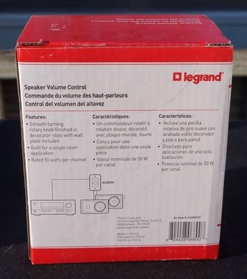 On-Q Legrand AU0050-WHLA-V1 In-Wall Speaker Volume Control White