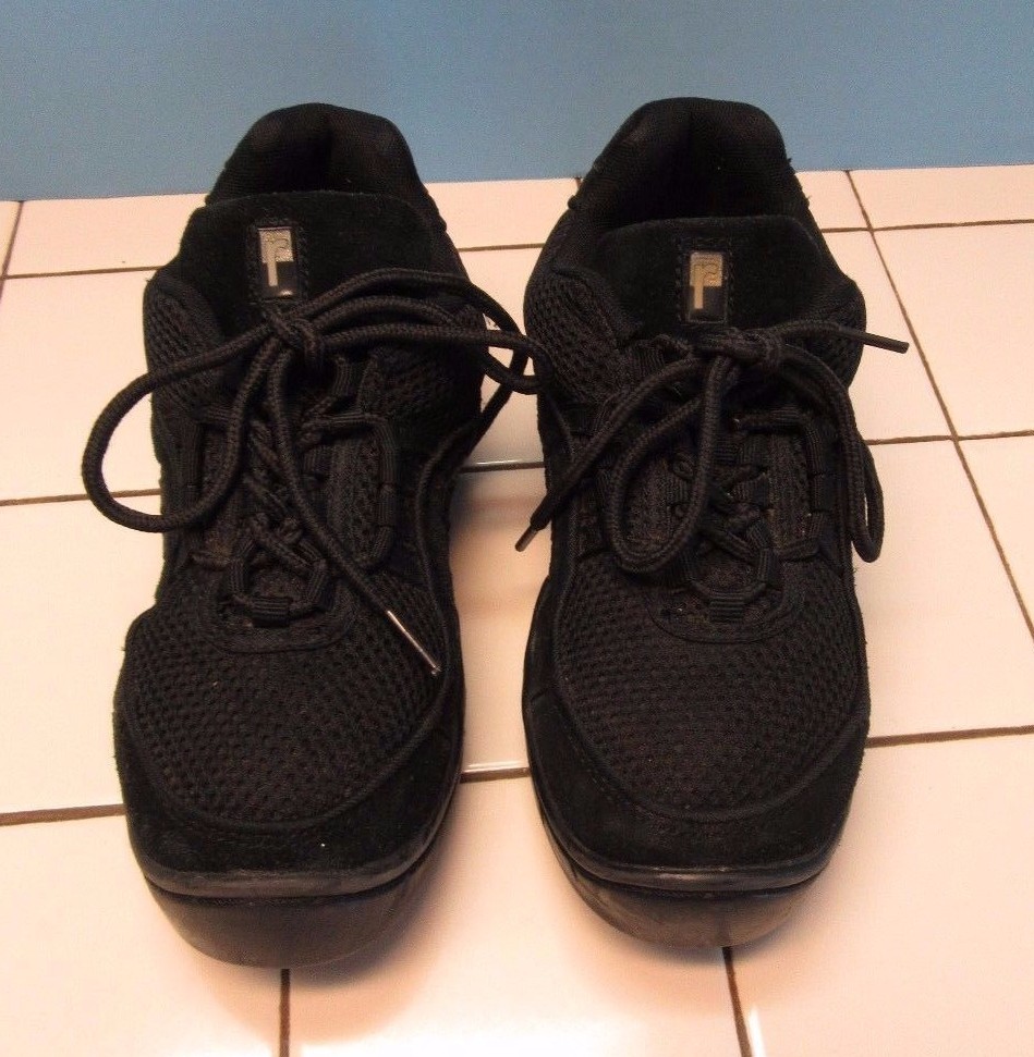 Split Sole Jazz Hip Hop Dance Sneaker Shoes Black Womens Sz 7 M lace up