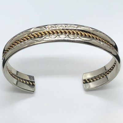 STERLING BRACELET Vintage Jerry COWBOY AMERICAN Silver Cuff 925