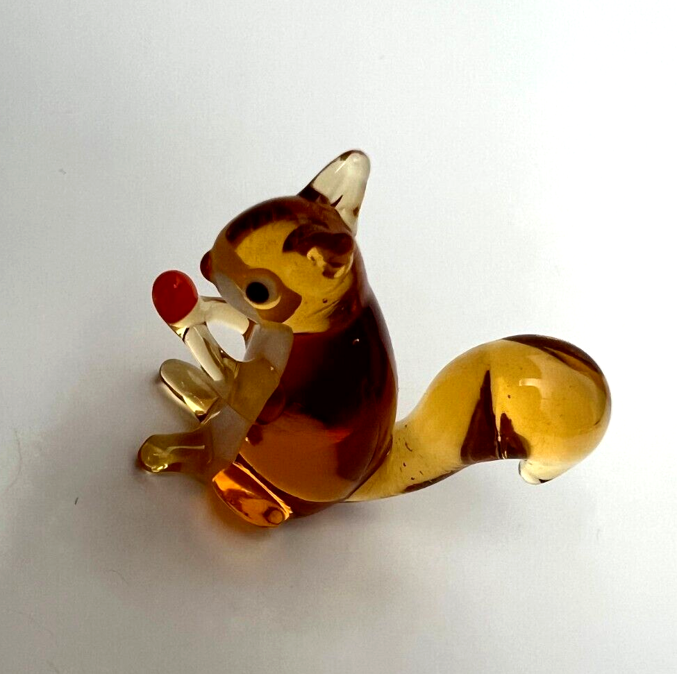 Murano Glass Handcrafted Unique Art, Lovely Squirrel Figurine Size 1, Glass Art