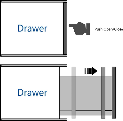 VADANIA 20 Inch Push to Open Drawer Slides, VF1245, Ball Bearing, Side Mount, 3-