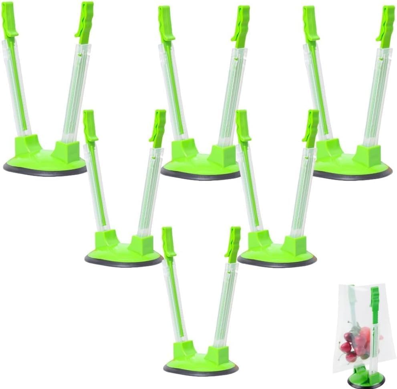 Plastic Reusable Freezer Bag Stand, 6Pcs Kitchen Gadgets Food Bag Stand, Plastic