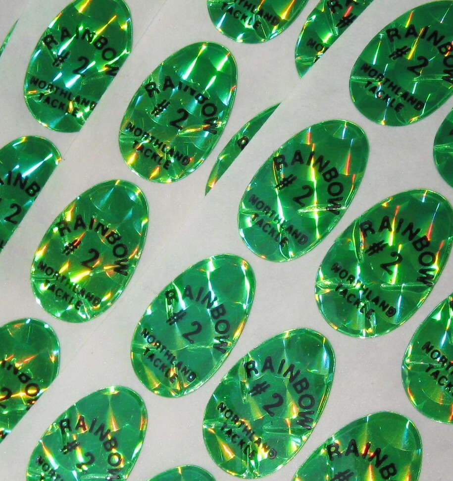 #2 Holographic Northland Tackle Replacement Green Decals-Lot of 147