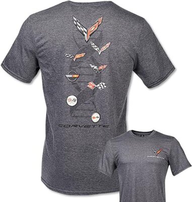 Corvette Next Generation C1-C8 DNA Evolution T-Shirt : Gray