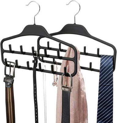 Belt Hanger Organizer 2 Pack, Non Slip Tie Rack Holder, Durable Hanging Closet A